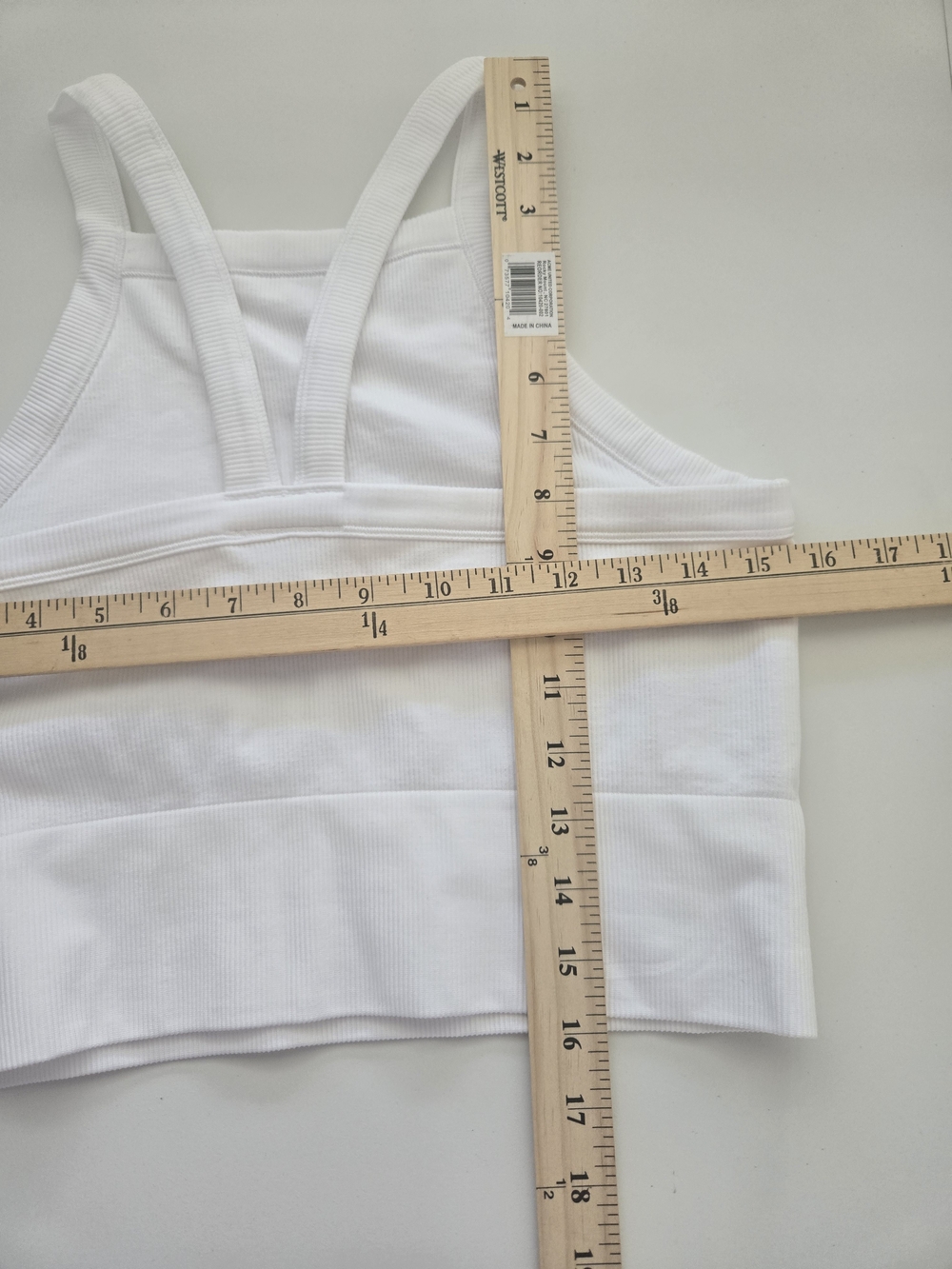 NWT Athleta Aurora White Ribbed Racer Back Square-Neck Cropped Camisole Size L - Picture 5 of 9